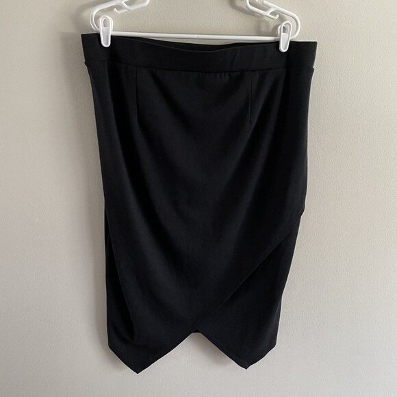 Torrid Women 2X Black Ponte Stretch Pull-On Envelope Back Midi Pencil Skirt - Picture 5 of 9